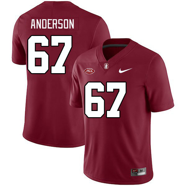 Men #67 Fisher Anderson Stanford Cardinal 2024 ACC Conference College Football Jerseys Stitched-Card